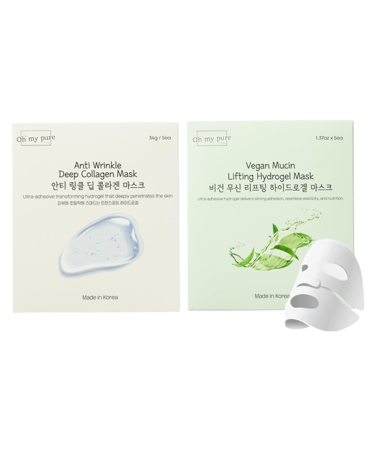 [Mix & Match] Anti-Wrinkle Hydrogel Mask x Vegan Mucin Hydrogel Mask