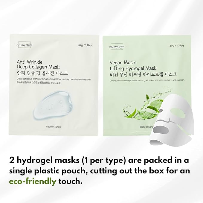 [Mix & Match] Anti-Wrinkle Hydrogel Mask x Vegan Mucin Hydrogel Mask