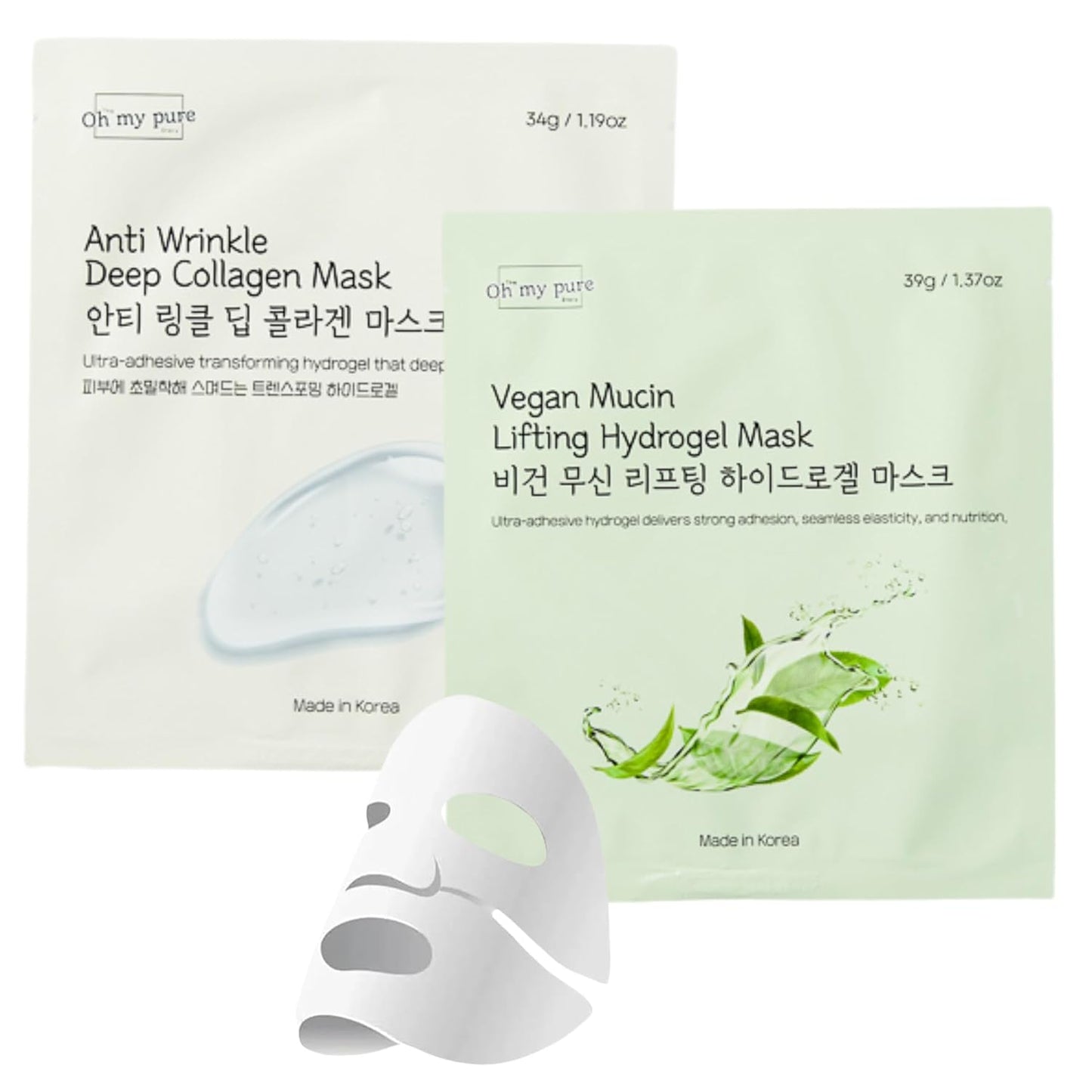 [Mix & Match] Anti-Wrinkle Hydrogel Mask x Vegan Mucin Hydrogel Mask