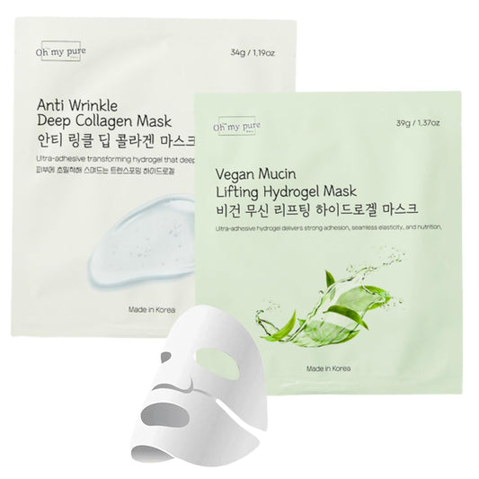 [Mix & Match] Anti-Wrinkle Hydrogel Mask x Vegan Mucin Hydrogel Mask
